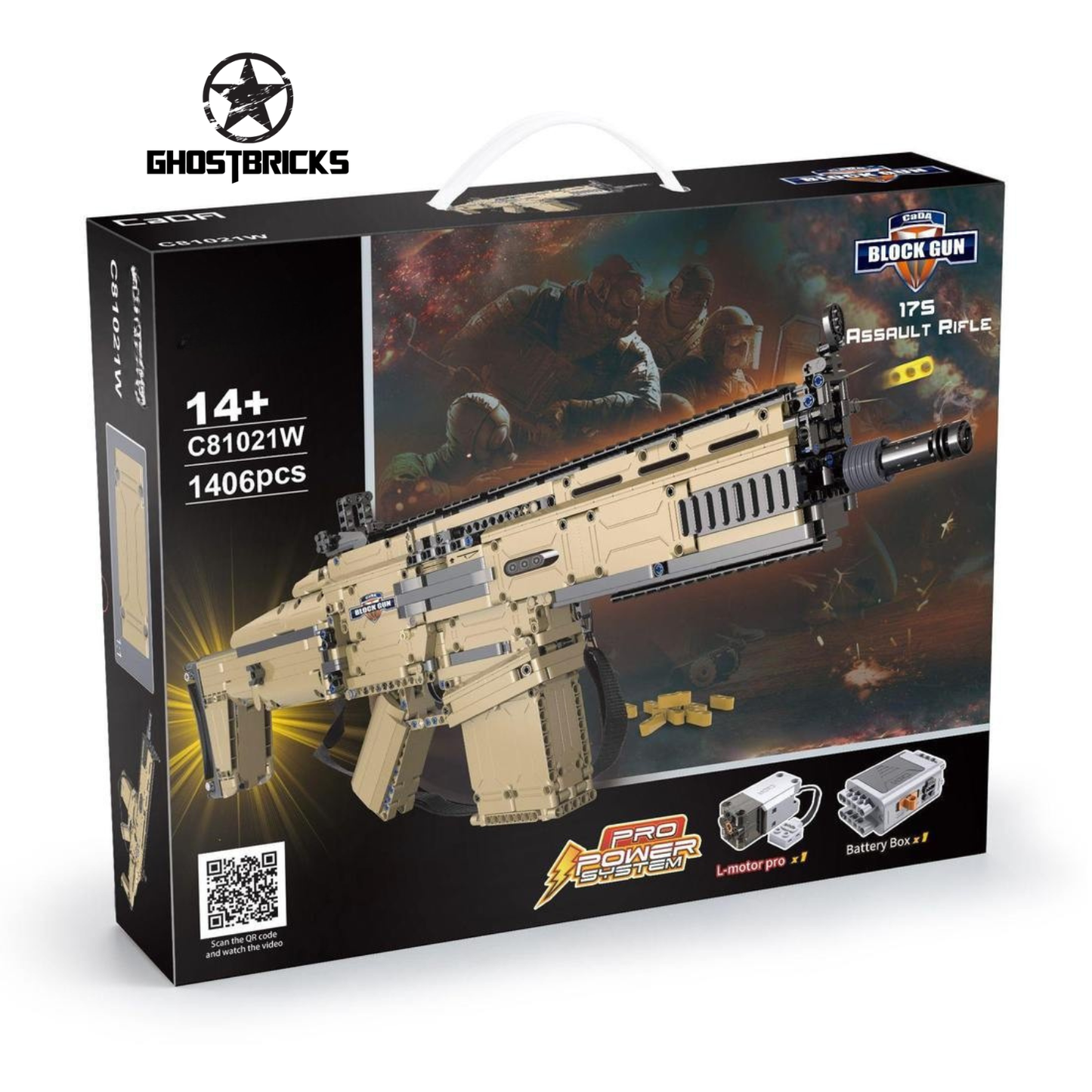 Scar 17S Assault Rifle - 1406 Pieces + Motor